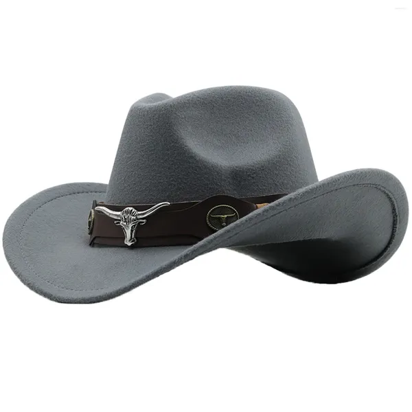 Beretti cappelli da cowboy occidentali Etnic Felt Panama Cap Cash with Dcorative Belt N Women and Teens