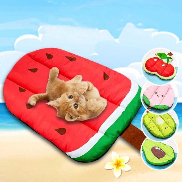 Camas de gato Móveis para refrigeração respirável Cama de animais de estimação SMUM SMUTRO MAT ICELATE DORMA DOMENCIAMENTO DOMENCIAMENTO PARA CAT FRUTA LAVABILIÁRIA DO PAT D240508