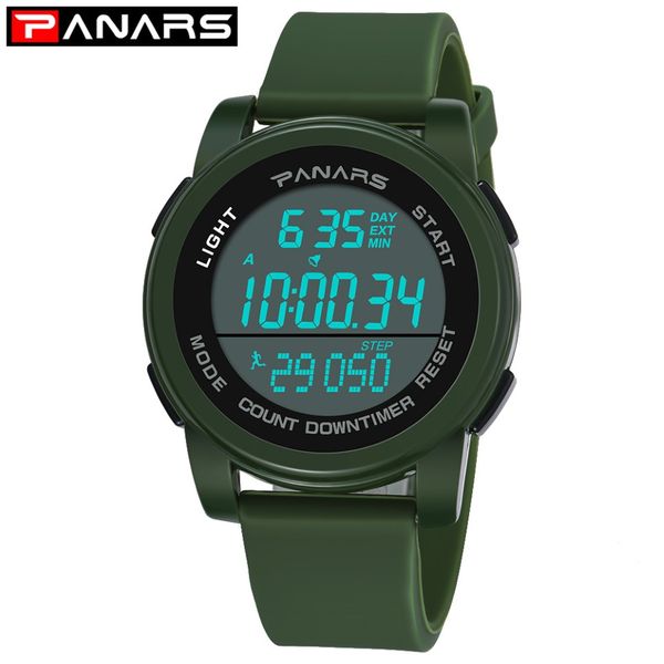 Panars New Fashion Watches Mans Outdoor Sport leuchtend digitales Handgelenk Watch Stoppuhr wasserdichte LED SCHOOL 8108 257E