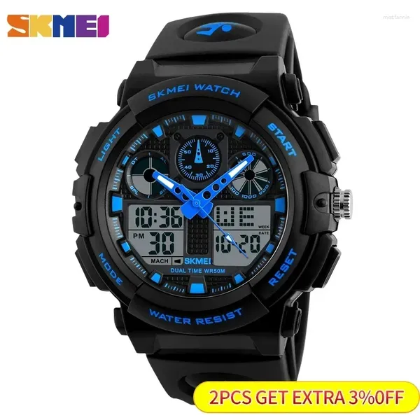 Armbanduhren SKMEI Sports Watch Men Digital Double Time Chronographen Uhren 50m Watwrproof Week Display Relogio Maskulino