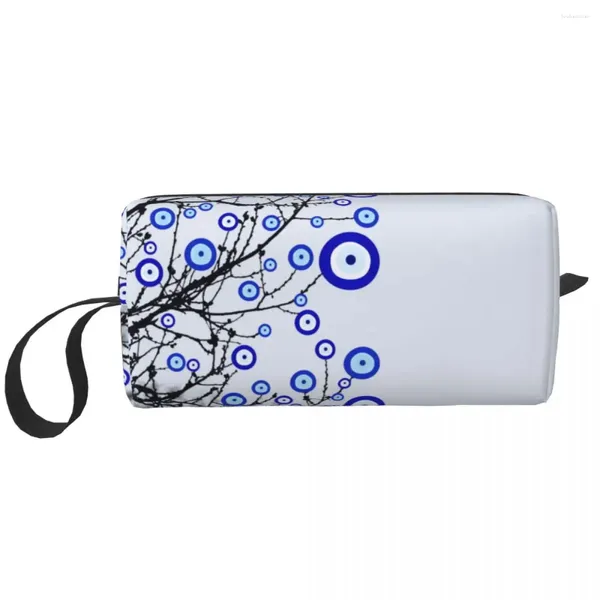 Stume da stoccaggio personalizzati Turkish Evil Eye Eye Toiletry Borse Women Mediterranean Amulet Makeup Organizzatore cosmetico Lady Beauty Dopp Dopp Case