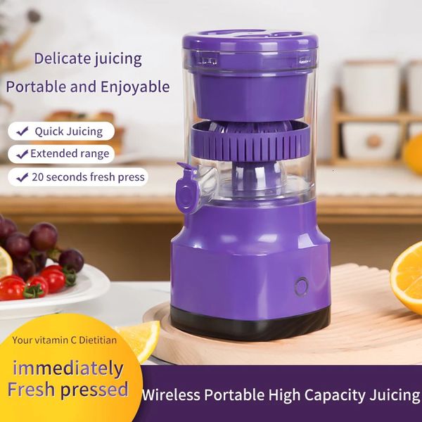 Liquidificador portátil elétrico Orange Juicer Mini Automático USB carregamento Máquina de frutas Misturador de suco de suco de suco de cozinha e casa 240508