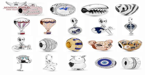 Coleção de verão 2019 Charms de viagem de balão de ar 925 Plano de hélice de prata esterlina Pingente charme Monkey Bads Fit Bracelet Diy8715627