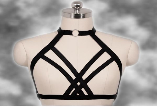 BDSM weibliche sexy Goth Dessous Elastizitätsgurt Käfig Bra 90039s Glöpter