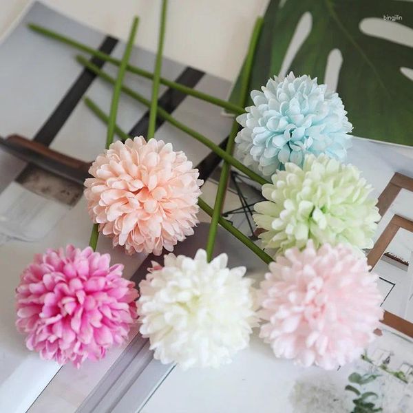 Flores decorativas 10pcs Flower artificial Dandelion Single Braio para decoração de casamentos Festas falsas de parede de parede Fake Bouquet Acessórios