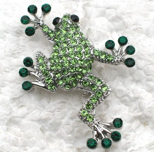 Broches de sapo de cristal inteiros trajes de moda figuram pin brooch jóias para presentes de acessórios de vestuário c5591419167
