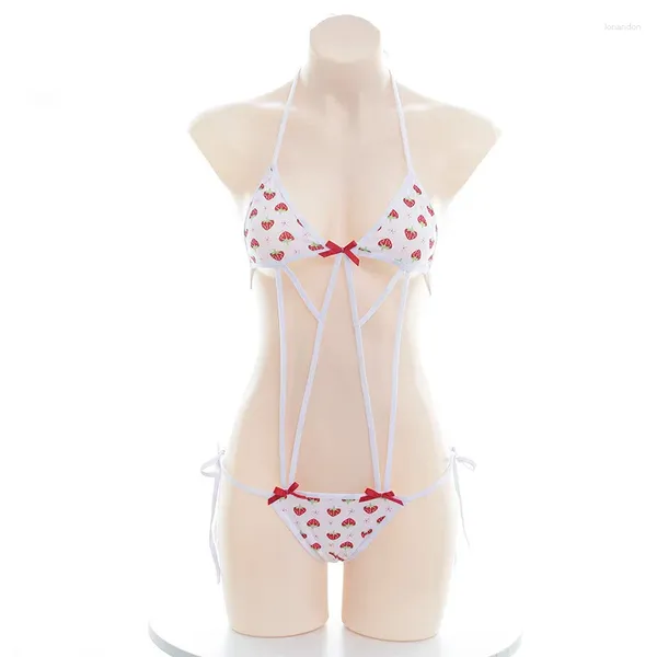 Costumi da bagno femminile kawaii in stile anime kawaii simpatico costume da bagno di nuoto in costume da bikini da spiaggia per linga uniforme set cosplay