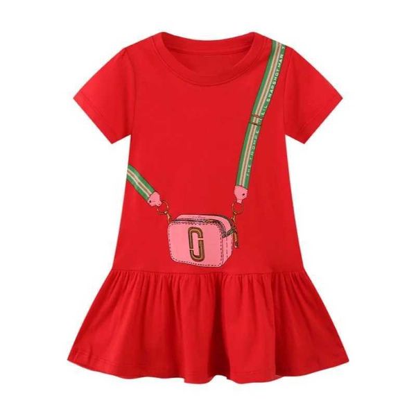 Abiti da ragazza saltare con meter Summer Borse Girl Dress Abito caldo venduto Childrens Cotton Princess Cine Frog Animale Stampato per bambini vestiti di abbigliamento 2405