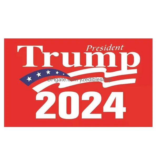 Bandeiras de banner 3x5ft 90x150cm Donald Trump 2024 Flag 10 Estilos Mantenha a América novamente Decoração de poliéster para presidente EUA Drop Delivery Home Dh0K5