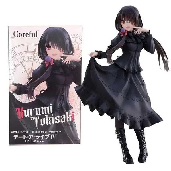 Action Toy Figure da 20 cm Data A Anime Figura Black Dress Black Wear Kurumi Tokisaki PVC Action Figure DECORAZIONE AUTO COLLEZIONE MODELLO TOETTO TOY GOTTO T240506