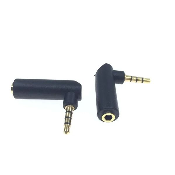 1pcs ângulo reto Jack de 3,5 mm fêmea a 2,5 mm 4 postes Adaptador de fone de ouvido macho de 4 postes Conector de ouro diy