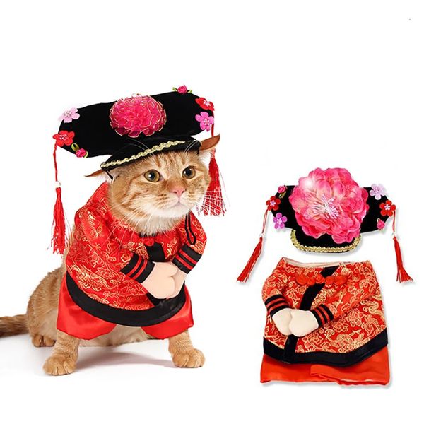 Lustige chinesische Prinzessin Cosplay -Kleidung für Katzen Halloween Kostüm für Hunde Weihnachtsanzug Katzenkleidung Hund Outfit Haustierkleidung 240507