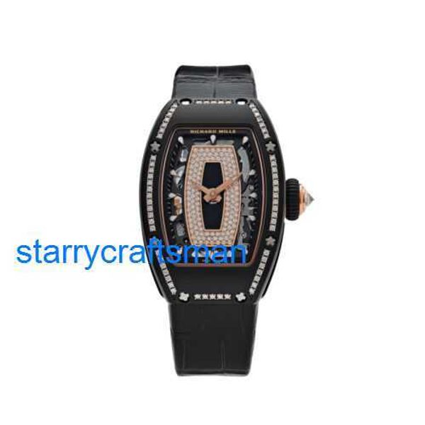 Orologi di lusso RM Mulini di orologi meccanici RM07-01 bordo diamantato in ceramica nera ST5H