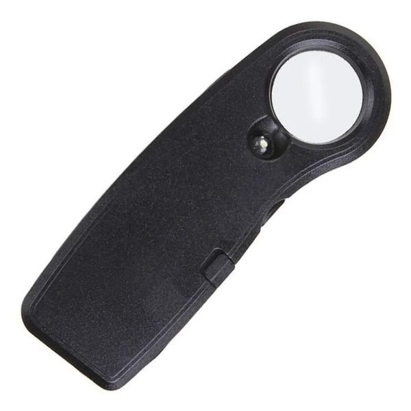 LED Beleuchtete Handheld 40 -fache Vergrößerung Glasgeld Detektorkarte mit UV -Lampenmünzen Schmuck Beobachtung Lesen Loupe