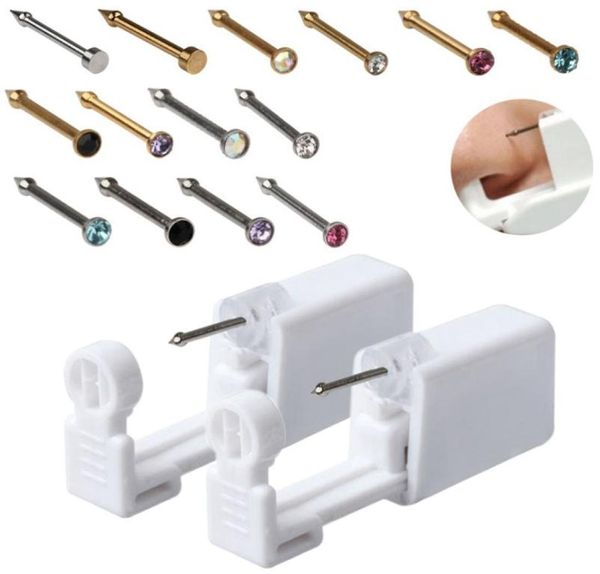 1 PCs Individuelle Paket Einweg eindiadierbares steriles Piercing -Gerät für Edelstein Nasenstollen Punktionswaffe Piercer Werkzeugmaschine Kit Ohrring ST2654620