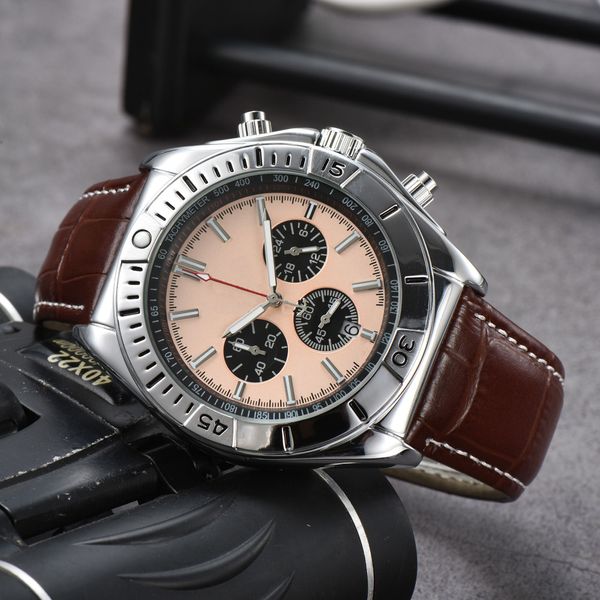 Alle Zifferblätter automatischen Datum Männer Bentle Breitlin Uhren Luxus Fashion Mens Full Steel Band Quarz Bewegung Uhr