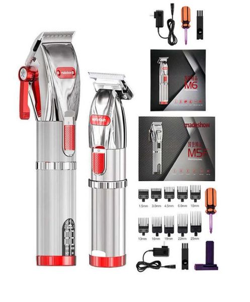 Ножницы Shears Madeshow M5 M6 Hair Clipper Professional для мужчин беспроводная стрижка машины Триммер высшего качества парикмахерского инструмента W2210121102087