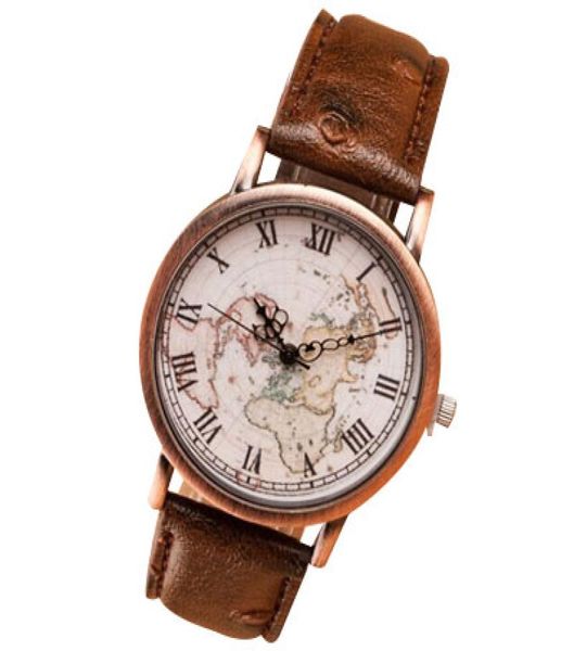 Vine assistir homens personalidade Casual Leather Wristwatch Piano Music Mapa do mundo Roma Digital LELOLO DIAL Quartz Assista Women Relógio6256586