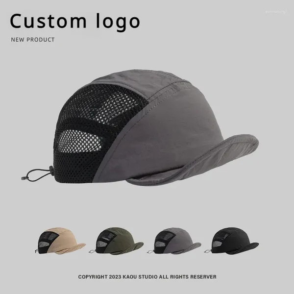 Ball Caps logotipo personalizado seco de beisebol rápido para homens e mulheres Verão Protetor solar fino de protetor solar Retro Campa de acampamento de abas curtas