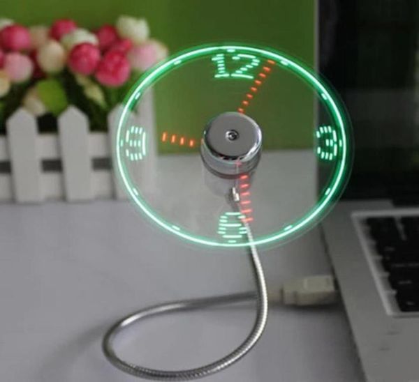 Ayarlanabilir Mini USB Fan Taşınabilir Ofis Masası Gadgets Esnek Gooseeck Zaman LED Saat Fan Dizüstü Bilgisayar PC Defter için Soğutma Gerçek Zamanlı D2744034