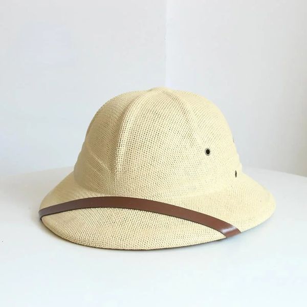 Chapéu de guerra do Vietnã Womens British Explorer Straw Hat Summer Boat Hat Bucket Sun Hat Neutro Jungle Miner Hat240429