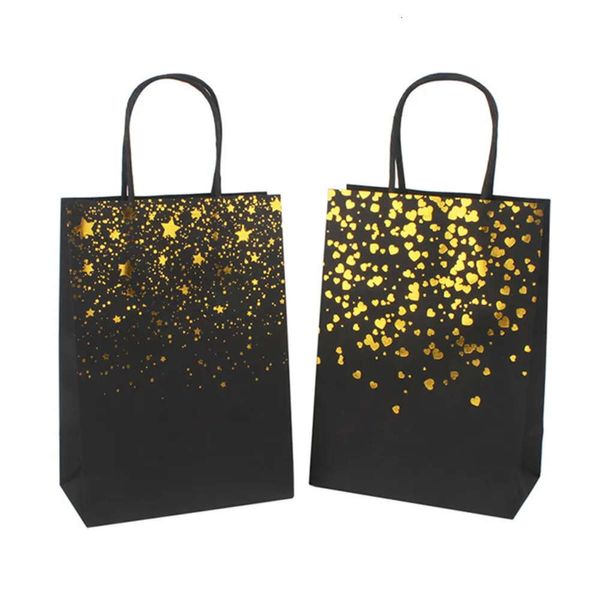 Kraft schwarzer Wrap Handtasche gedruckte Geschenkpapier Einkaufstasche Bronzing Muster Geschenke Aufbewahrungstaschen s s s s s s s s s s s.