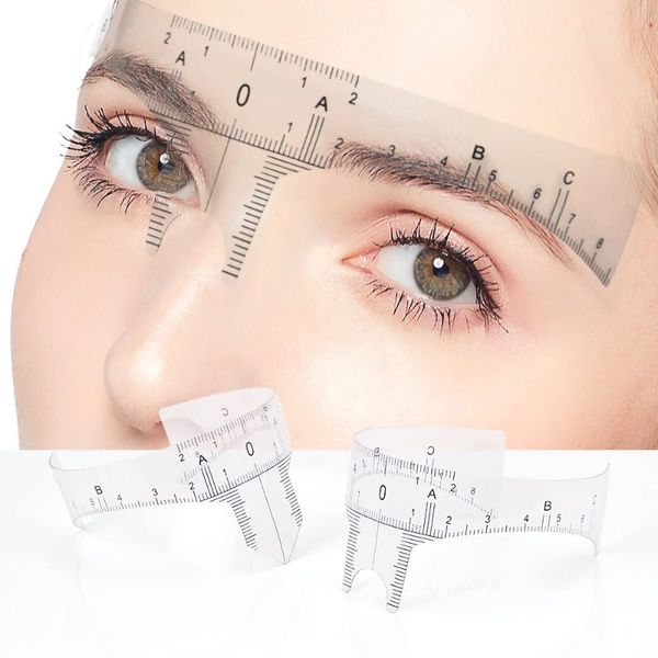 Einweg 1pcs/Lot Augenbrauen Lineal Aufkleber Kleber Augenbrauen Microblading Lurer Leitfaden Dauerhaftes Make -up -Maßstab Schablone Schablone Tool