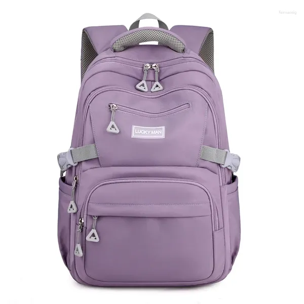 Школьные сумки женский рюкзак мода с твердым цветом подростки девочки с плечами высокая способность водонепроницаемый нейлоновый багпак