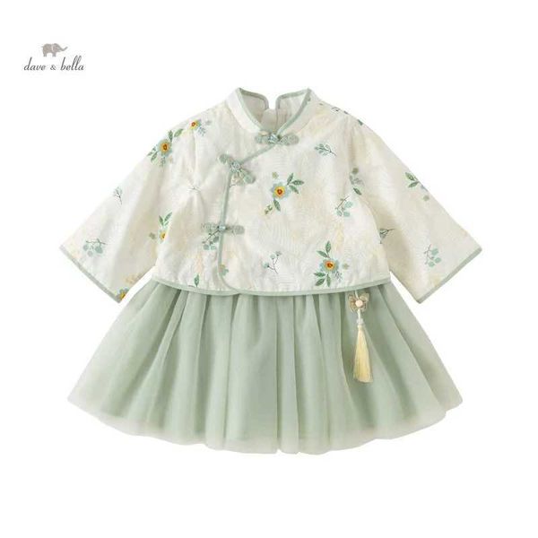 Abiti da ragazza Dave Bella Girls Dress Childrens 2024 Nuovo abito Principessa Spring Mesh Sweet Classy Cute Fashion Party Outdoor DB1248637L240508