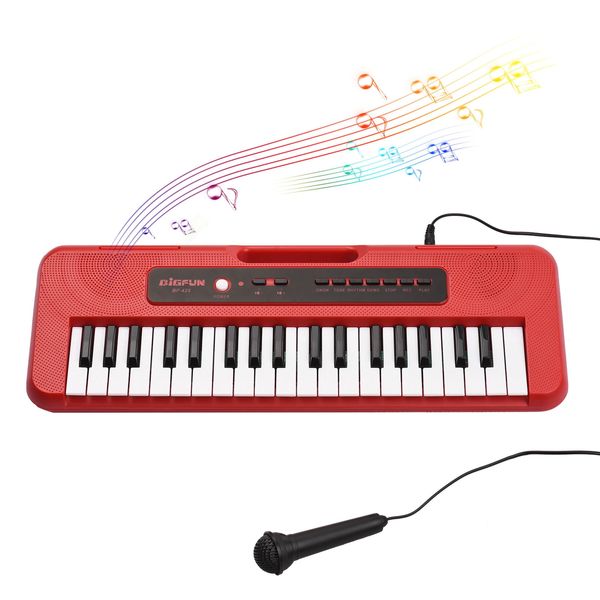 37 Crianças Crianças Piano Eletrônico com Mini Microfone Multifuncional portátil Crianças Teclado Toy Toy Gifts For Boys Girls 240507