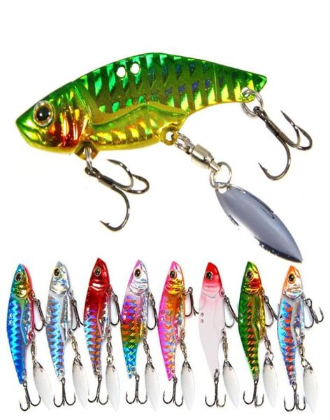 8pcs Lot 5cm 12g Bionic Fishing Lure Set Süßwasserfischerwufe Bass Hartköder Künstliche Wobbler Metallköder VIB Spinner 6586111