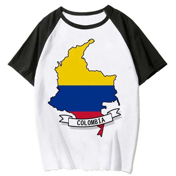 Женская футболка Colombia tshirt Женщины смешные аниме комиксы T Girl Designer Strtwear 2000-х годов Y240506