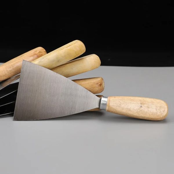 Manico in legno da 1 pc Cataino piccolo coltello da cucciolo che asciuga il lotto di fango grigio coltello vernice per la pulizia della spatoria all'ingrosso