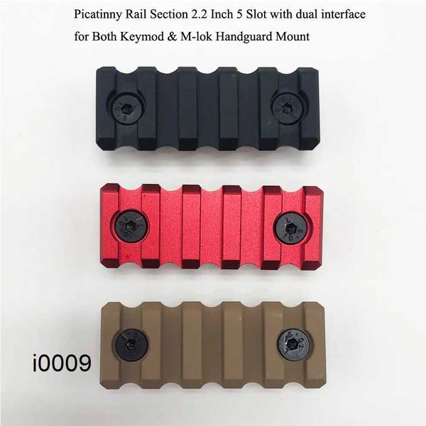 Запчасти Picatinny Rail Sections 5 слот с двойным интерфейсом как для Keymod M-Lok Rail Mount System_black/Red/Can Colors