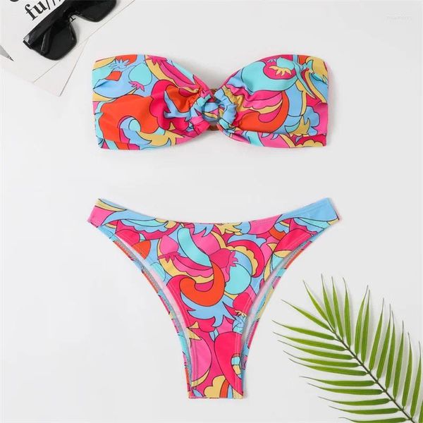 Swimwear's Swimwear Women Micro Bikini Swimsuits 2024 set di stampa brasiliana sexy femmina femminile abita