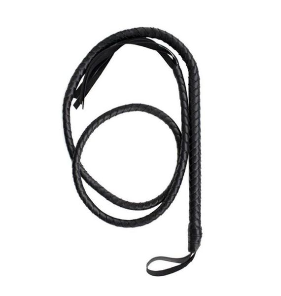 Crafts Black Bull Whip da 65 piedi Cucca pelle pelle Cucciola di toro personalizzata e costruzione del sospensione 2204114239241