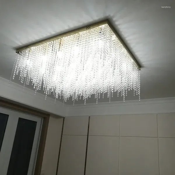 Lampadari rotondi soggiorno cristallo lampadario del lampadario in oro di lusso decorazione per la luce del soffitto a soffitto quadrato camera da letto lampada cristal