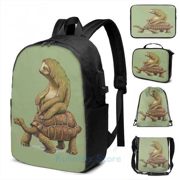 Rucksack lustige grafische Druckgeschwindigkeit ist relativer USB -Ladungsschule School -Taschen Frauen Bag Travel Laptop