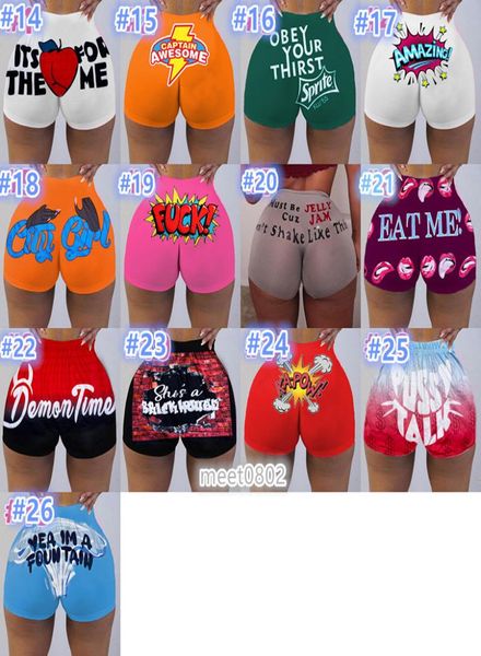 Shorts sexy Shorts pantaloni da yoga stampato mini gusher snack shorts cortometraggi fitness caramelle skinny4924705