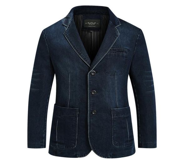 Nuovo maschile denim maschile in cotone giacca vintage abito 4xl giacca di jeans blu maschio maschile grassi jeans blazer cy21823205747