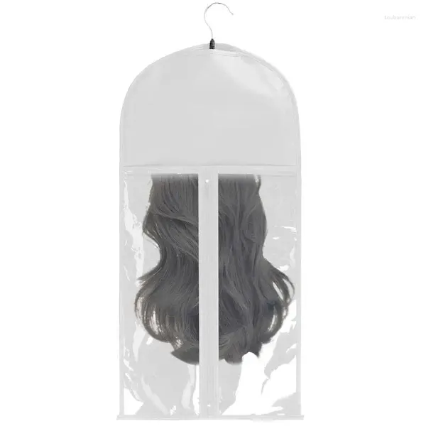 Caixas de armazenamento Bolsa de extensão de cabelo Organizador da peruca de Home Wig Recipiente real respirável para viver