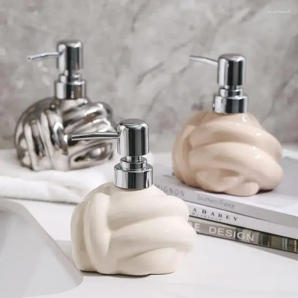 Dispensador de sabão líquido Creative Ceramic Loção Bottle Press Pressione o shampoo Sinitalizador de mão Home Bathroom Banheiro