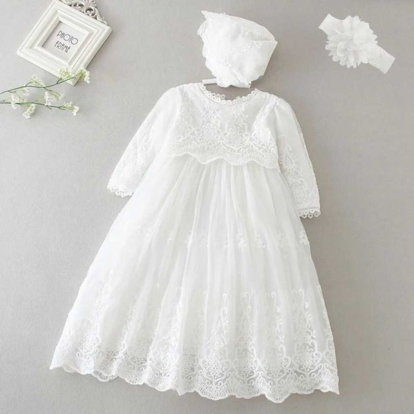 Abiti di battesimo HetiSo bambine vestito per bambini a maniche lunghe First Birthday Ball Baptist Bridal Party 3-24 mesi Q240507