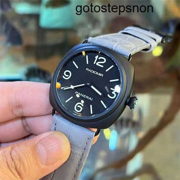 Brand Wrist Watch Panerai Radiomir Series mecânicas luxuosas de luxo à prova d'água esportes luminosos Homem resistente assistir Pam00643 Cerâmica Paris Hobnails Black Disc 45mm