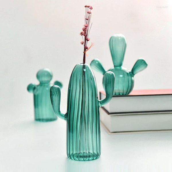 Vasi 1pc Vaso di vetro di cactus creativo per decorazioni per decorazioni per decorazioni per la bottiglia idroponica pianta moderne artigianato trasparente che vivono a casa