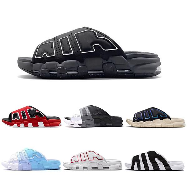 2024 Sandálias Pippenes deslizam mais homens Mulheres chinelas pretas cortes esportivos vermelhos pretos Slipper Scottie Pippens Slipper Sandles Mens Designer Sliders de Pele Casual