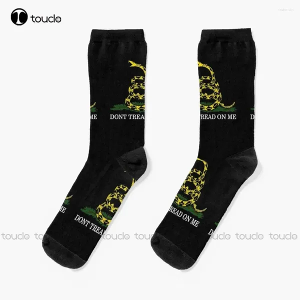 Frauen Socken treten mich nicht auf mich Black Logo American Pride Gadsden Flagg Boot Personalisierte benutzerdefinierte Unisex Erwachsene Teen