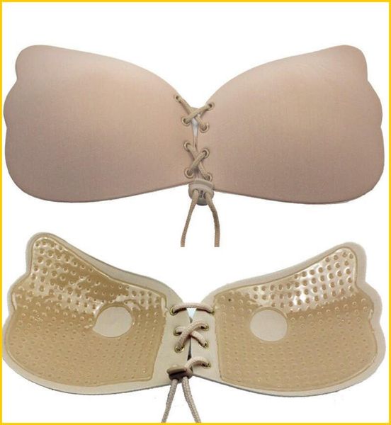 Frauen unsichtbarer Bra Nubra Butterfly Flügel unsichtbarer BHs Pushup nahtloser trägerloser Rückenless BH Selbstklebiger Stock auf Invisible B7235963