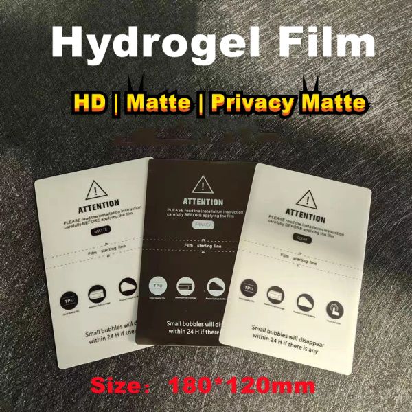 Protetores 50pcs HD Privacidade fosca Proteção fosca Filme de hidrogel flexível para celular TPU Screen Protetive Film para Máquina de Corte