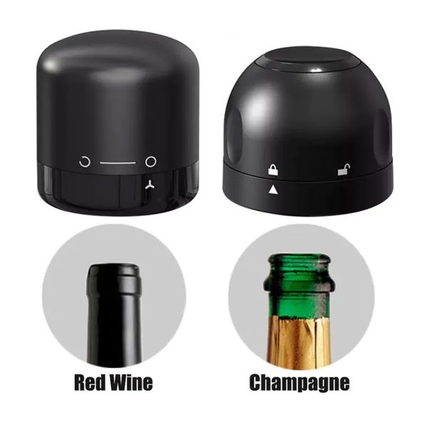 Silicone Vacuum Wine Champagne Bottle Stopper Conjunto do kit de tampa selada Kit Retém retenção plugue de frescura 240428